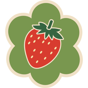 Retro Illustrative Fruit Sticker