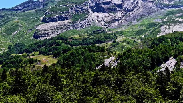 Stunning summer view from the Col d'Aubisque reveals the iconic Pic du Midi d'Ossau peak, France