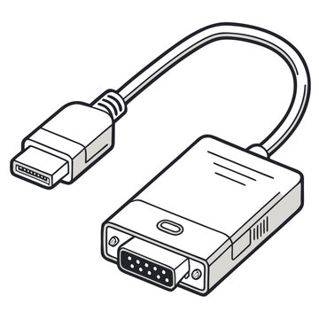 Display port to vga adapter cable for screen monitor