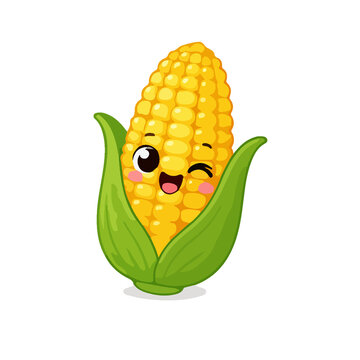 corn cute cartoon vegetables illustration