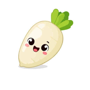 turnip cute cartoon vegetables illustration