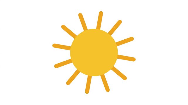 Three identical yellow sun icons arranged in horizontal row against clean white background minimalist design with beams centered horizontal displays three uniform