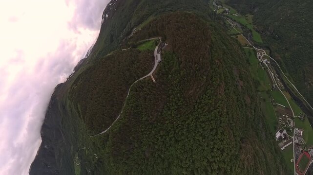 360 VR Aerial view of spring scenery in Norway - Scandinavia