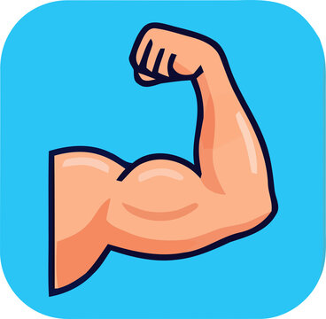 Biceps Muscle Arm Strength Fitness Vector Icon