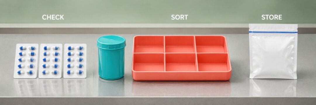 Medication Sorting Workflow with Blister Pack and Dose Tray