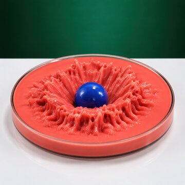 Non Newtonian Fluid Splash Pattern in Petri Dish