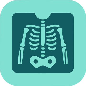 X-Ray Skeleton Spine Diagnostics Medical Vector Icon