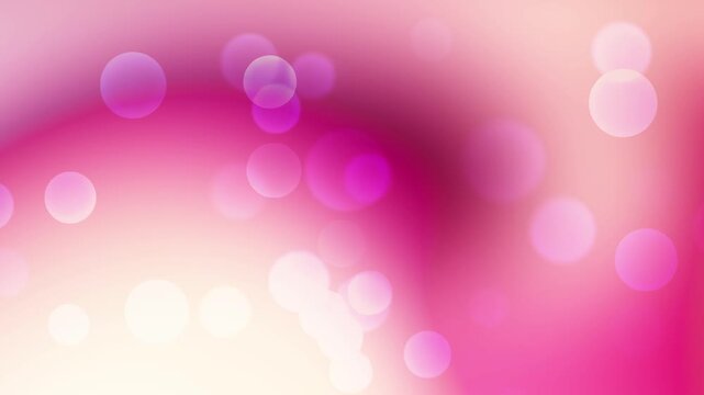 Radiant white central light, soft magenta, and blush pink fluid gradient motion loop with gentle glowing bokeh spheres for wedding video background overlay