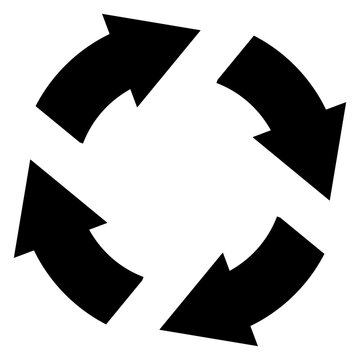 Logo ciclo continuo. Icono con dibujo sencillo de la silueta de 4 flechas girando en c&iacute;rculo 