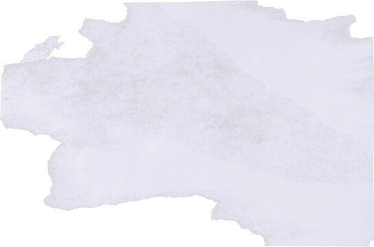 Large ripped grunge white paper texture isolated on transparent background