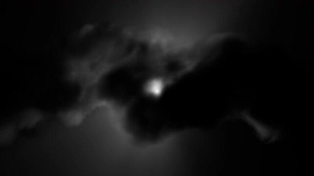 Gray black smoke dark horror background. Halloween Spooky night with animation seamless loop with glitch and noise effects. For thriller and suspense themes