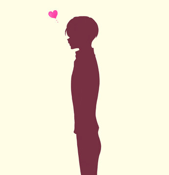 恋する男性　穏やか　シルエット