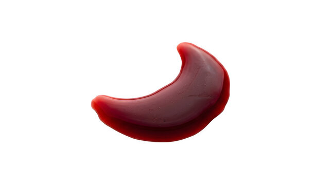 Isolated 3D red blood cell segment with transparent background for medical design.