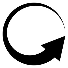 Logo de recarga o actualización. Icono con dibujo sencillo de la silueta de un flecha girando formando un círculo  © teracreonte