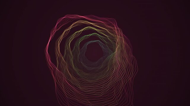 Hypnotic seamless loop of a glowing copper mobius strip morphing through an abstract topology field in rich volumetric light. Ideal for corporate background, abstract background. 4K UHD.