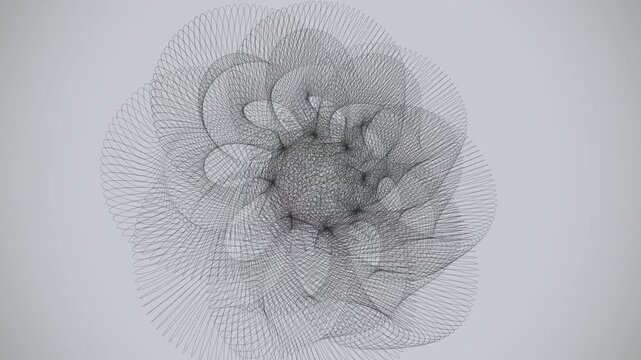 Seamless 4K loop of a glowing sapphire klein bottle morphing through an abstract topology field with an elegant inner glow. Ideal for music video, projection mapping. 4K UHD.