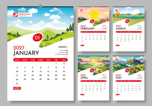 2027 Wall Calendar Template