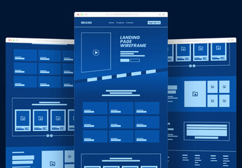 Modern Landing Page Wireframe Template