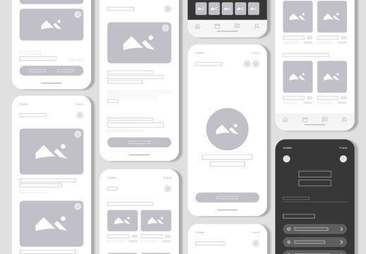 Modern Mobile Application Wireframe UI Kit