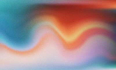 Fototapeta premium Modern banner abstract background with grainy texture and smooth flowing gradients of blue, orange and purple vibrant colors