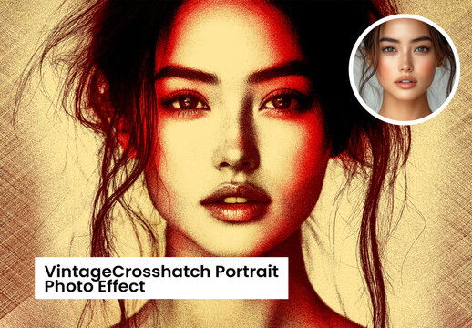 Vintage Crosshatch Portrait Photo Effect