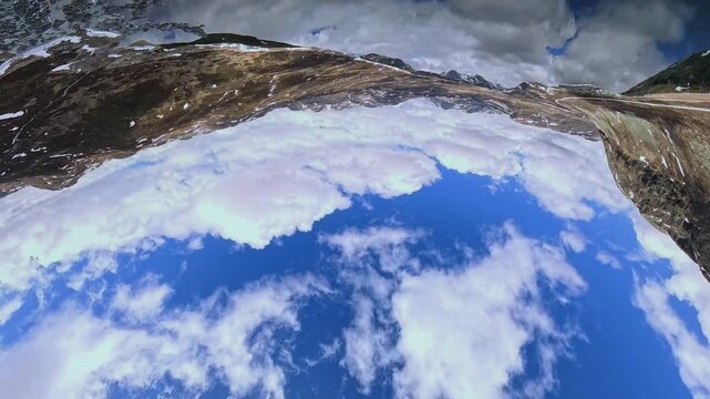 360 VR Aerial view of spring scenery in Norway - Scandinavia
