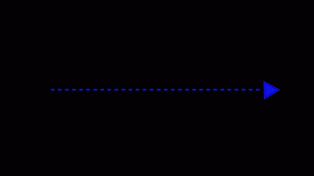Black straight arrows animation. Reveal and hide animation of , dashed, and dotted arrows. Isolated on a white background. Glowing arrow animation with alpha channel in 4k.