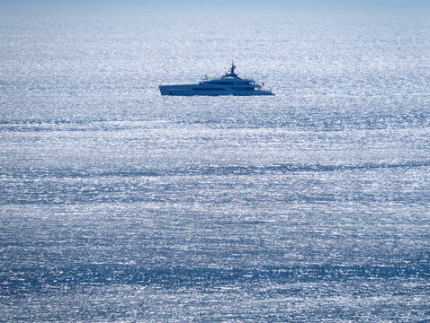 Superyacht Galactica Super Nova in Aegean Sea on Mykonos island in Greece