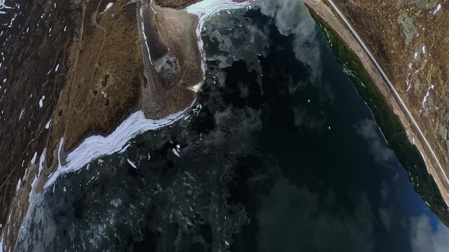 360 VR Aerial view of spring scenery in Norway - Scandinavia