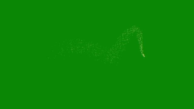 Glittering stars line glowing sparkle trail line animation, with shimmering starlight trails and twinkling magic dust overlay clip for luxury video transition, on green background. 4k