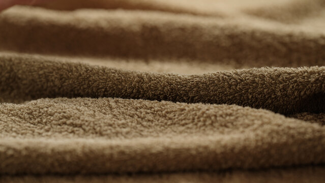 closeup shot of green cotton terry towel