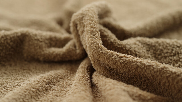 closeup shot of green cotton terry towel