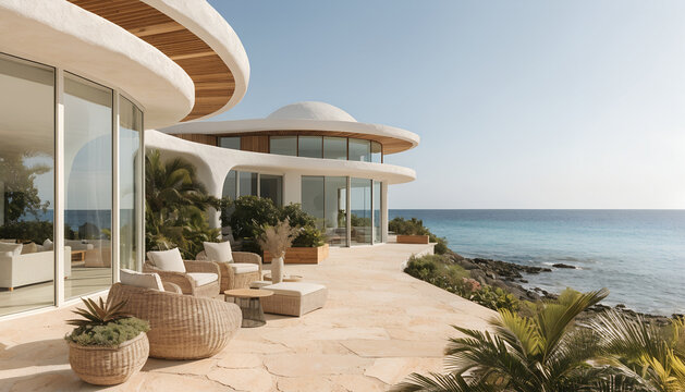 Luxury contemporary coastal vacation home with ocean view  