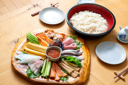手巻き寿司　和食の寿司　家庭料理