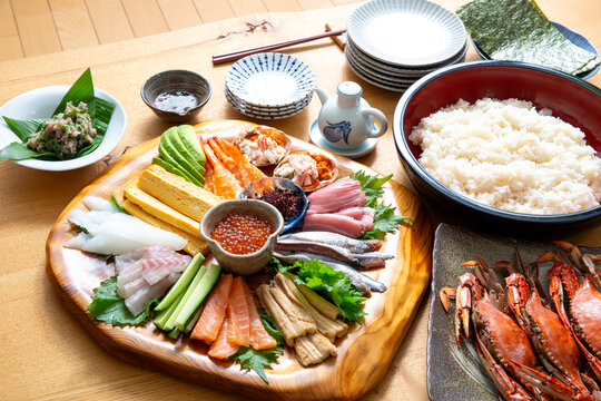 手巻き寿司　和食の寿司　家庭料理