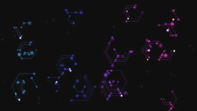 Abstract glowing molecular structure network design