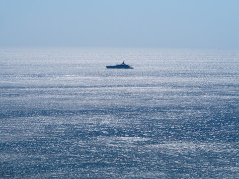Superyacht Galactica Super Nova in Aegean Sea on Mykonos island in Greece