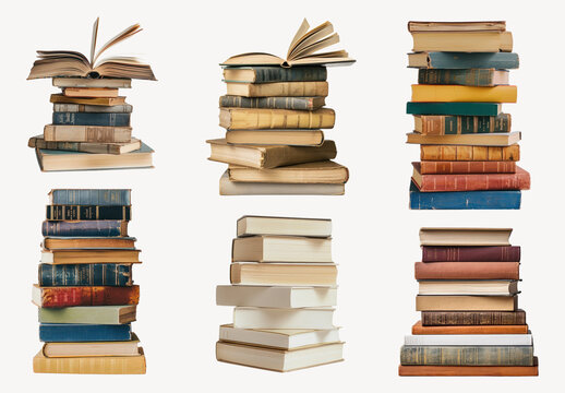 Vintage Books Stacked Creatively Element Set