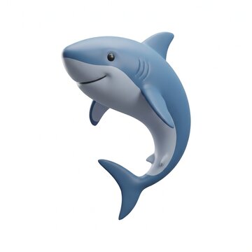 Friendly Shark Character Illustration in Soft Cartoon Style