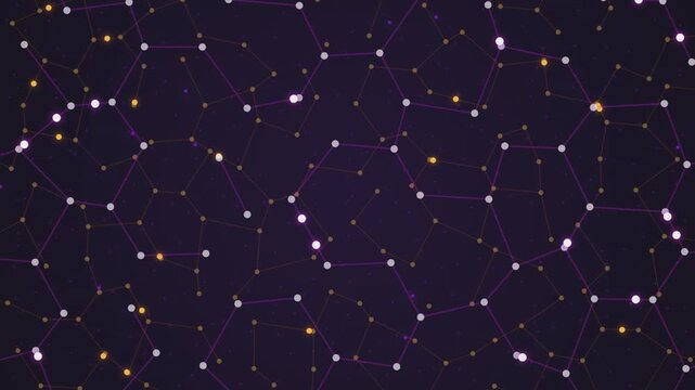 Star map with constellations and celestial points on dark space background