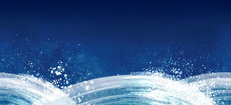 シームレスに繋げて使える ウェーブの手描き背景イラスト