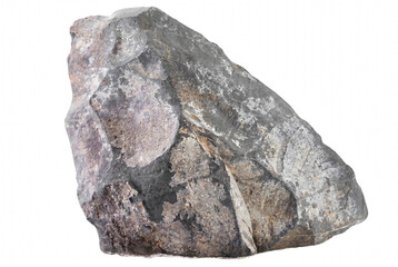 Natural Dark Mineral Stone with Jagged Texture and Crystalline Inclusions © Atreyee