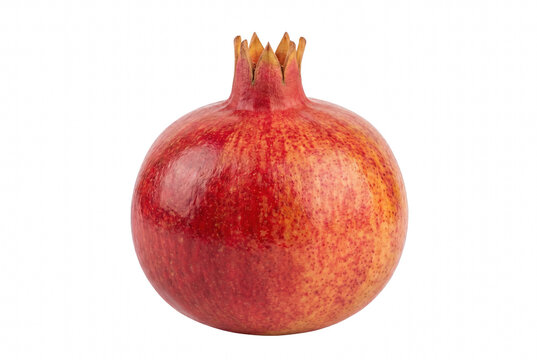 Vibrant Whole Ripe Pomegranate Fruit With Crown