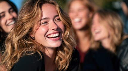 Fototapeta premium Sunlit smile radiates joy and warmth