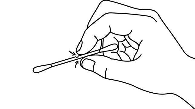 Hand holding cotton swab for cleaning or application