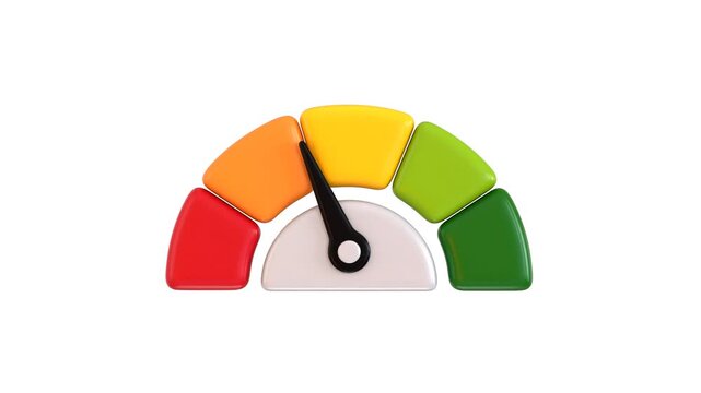 3D Speed Meter Icon Animation for Automotive Dashboard, Vehicle Performance, Racing and Digital Interface, 4K Motion Graphic