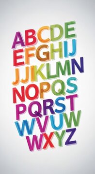 Vibrant Typography Cascade: A Gradient of Letters