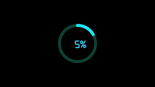 30 second loading futuristic circle  countdown timer animation from 30 seconds to 0 seconds on a transparent background. Modern flat design with animation. High quality 4K video.