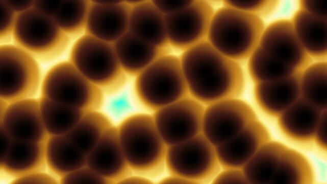 Glowing backlit cells or microorganisms abstract background seamless loop. Digital animation.