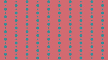 Retro polka dot pattern on dusty rose background, vintage geometric seamless background, teal dotted vertical stripes for wrapping paper and textile design isolated on White Background © Mr
